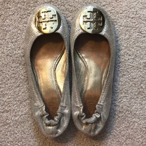 Tory Burch gold flats